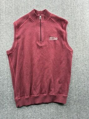 Men’s Maroon Quarter-Zip Sweater Vest Umass Amherst